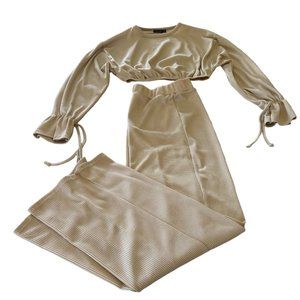 Nasty Gal Size 6 Recycled Top and Wide Leg Pants Lounge Set  122